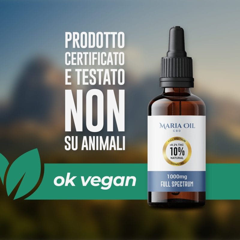olio di CBD 10% full spectrum vegano